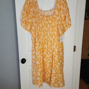 Terra & Sky Women's Plus Size Flutter Sleeve Fit & Flare Dress 3x